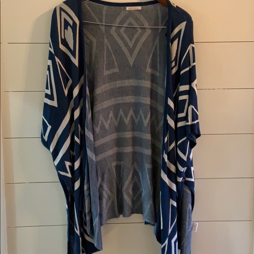 Tribal print kimono sweater One Size